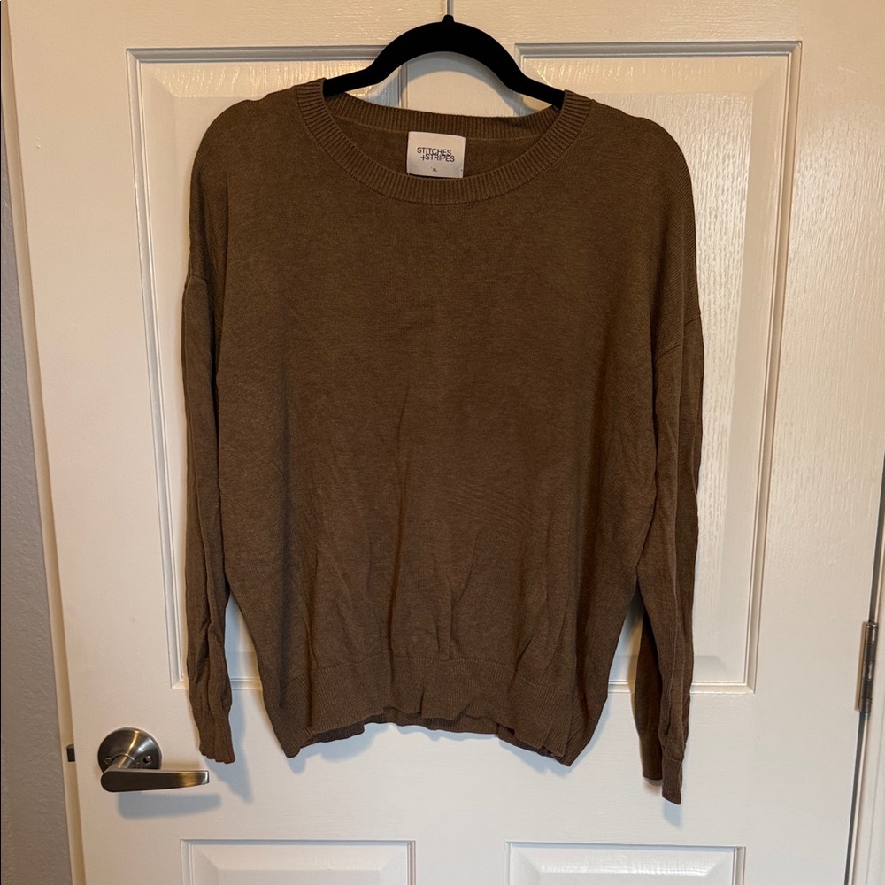Casual Brown Crew Neck Sweater
